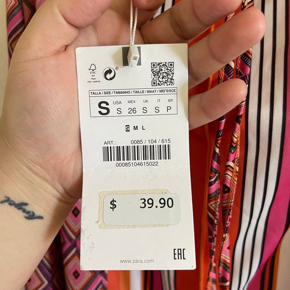 NWT Zara women’s halter dress red pink size small - Picture 3 of 5